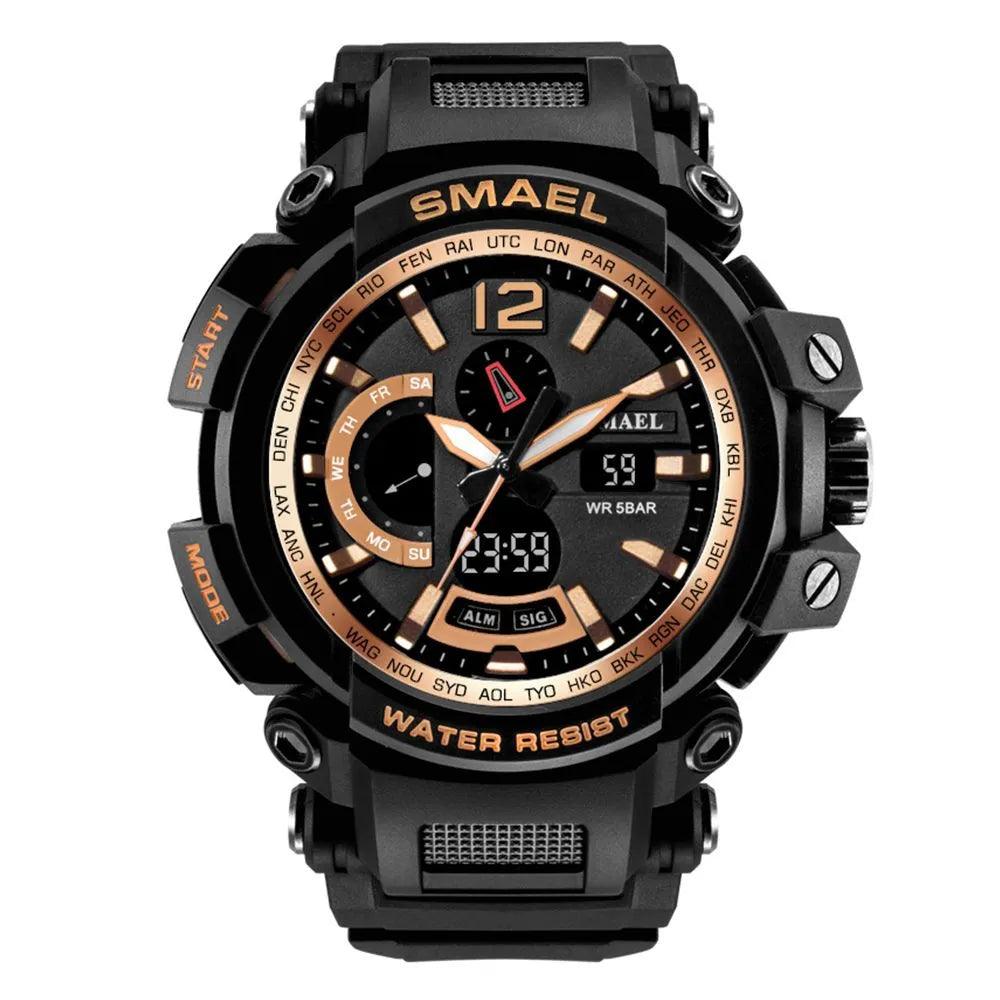 Smael 1702 Rose Gold Dual Display Watch
