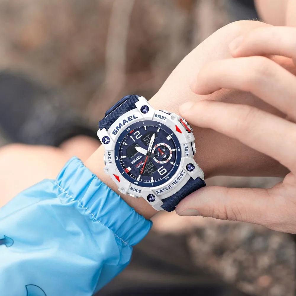 Smael 8007 Dark Blue Chronograph Watch
