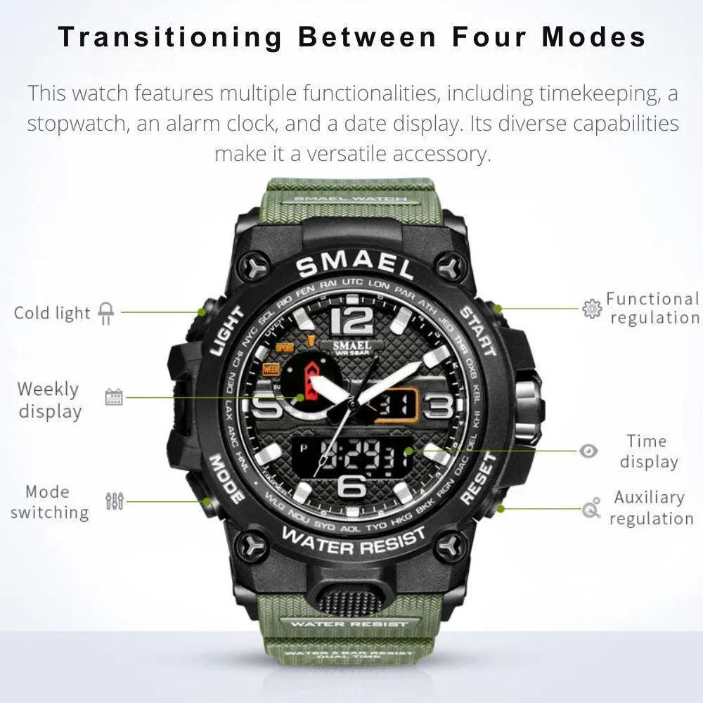Smael 1545D Silver Multifunctional Watch