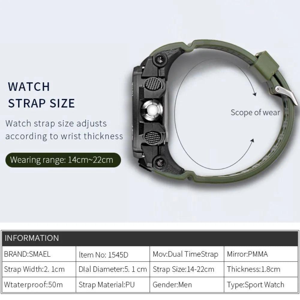 Smael 1545D Silver Multifunctional Watch