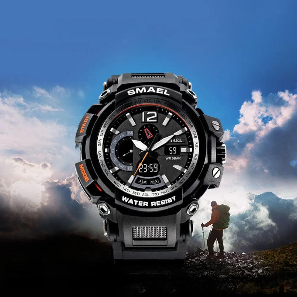 Smael 1702 Black Dual Display Watch
