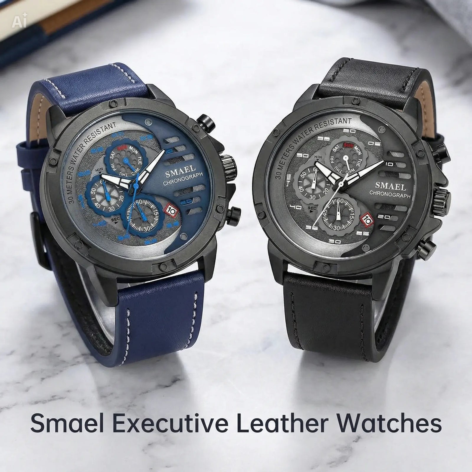 Smael Executive Leather Watches