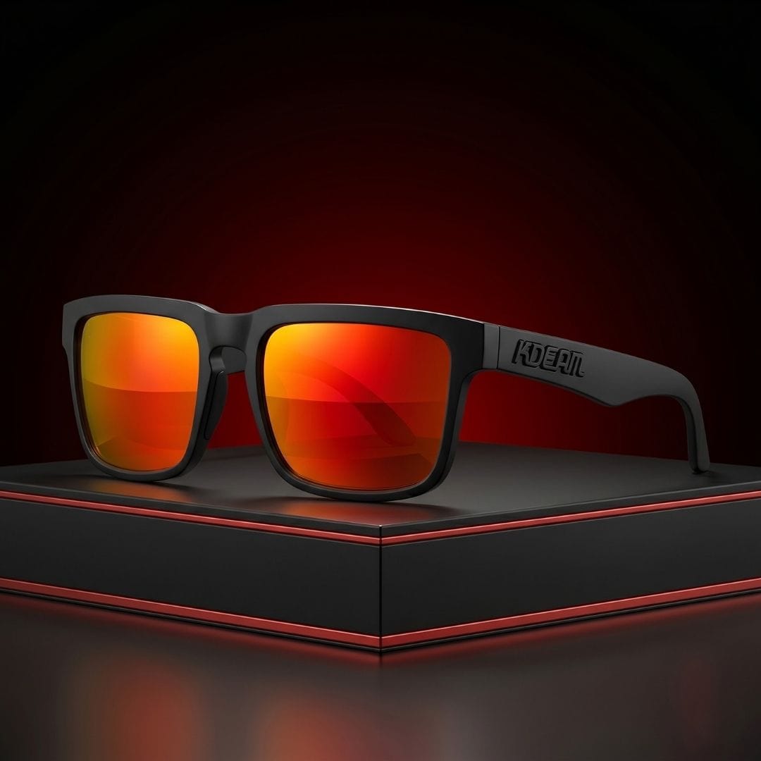 KDEAM KD332 Red Orange Black Polarized Wayfarer Sunglasses South Africa