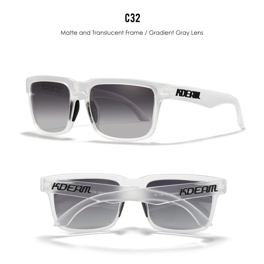 KDEAM KD332 Gray White Translucent Polarized Wayfarer Sunglasses South Africa