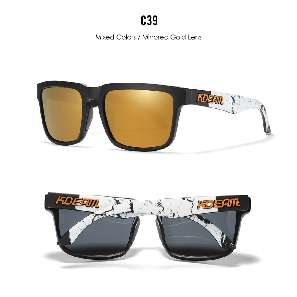 KDEAM KD332 Gold White Black Polarized Wayfarer Sunglasses South Africa