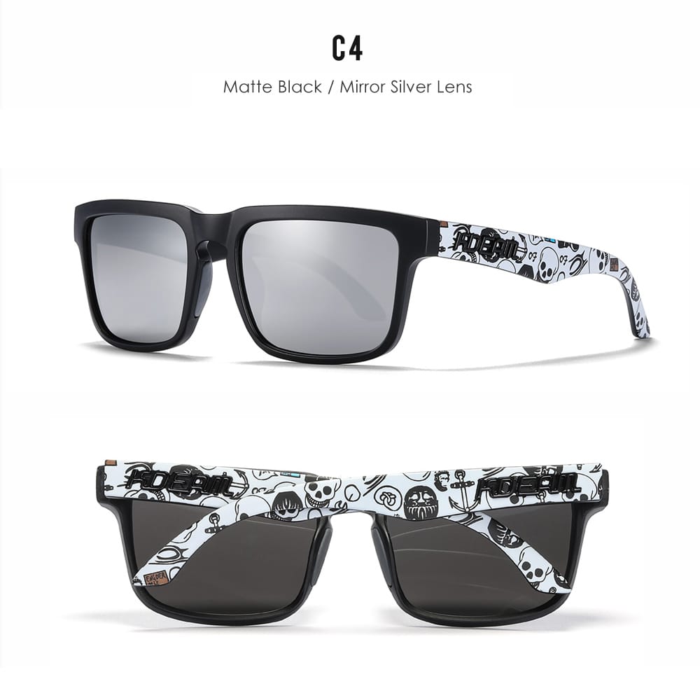 KDEAM KD332 Silver Black White Polarized Wayfarer Sunglasses South Africa