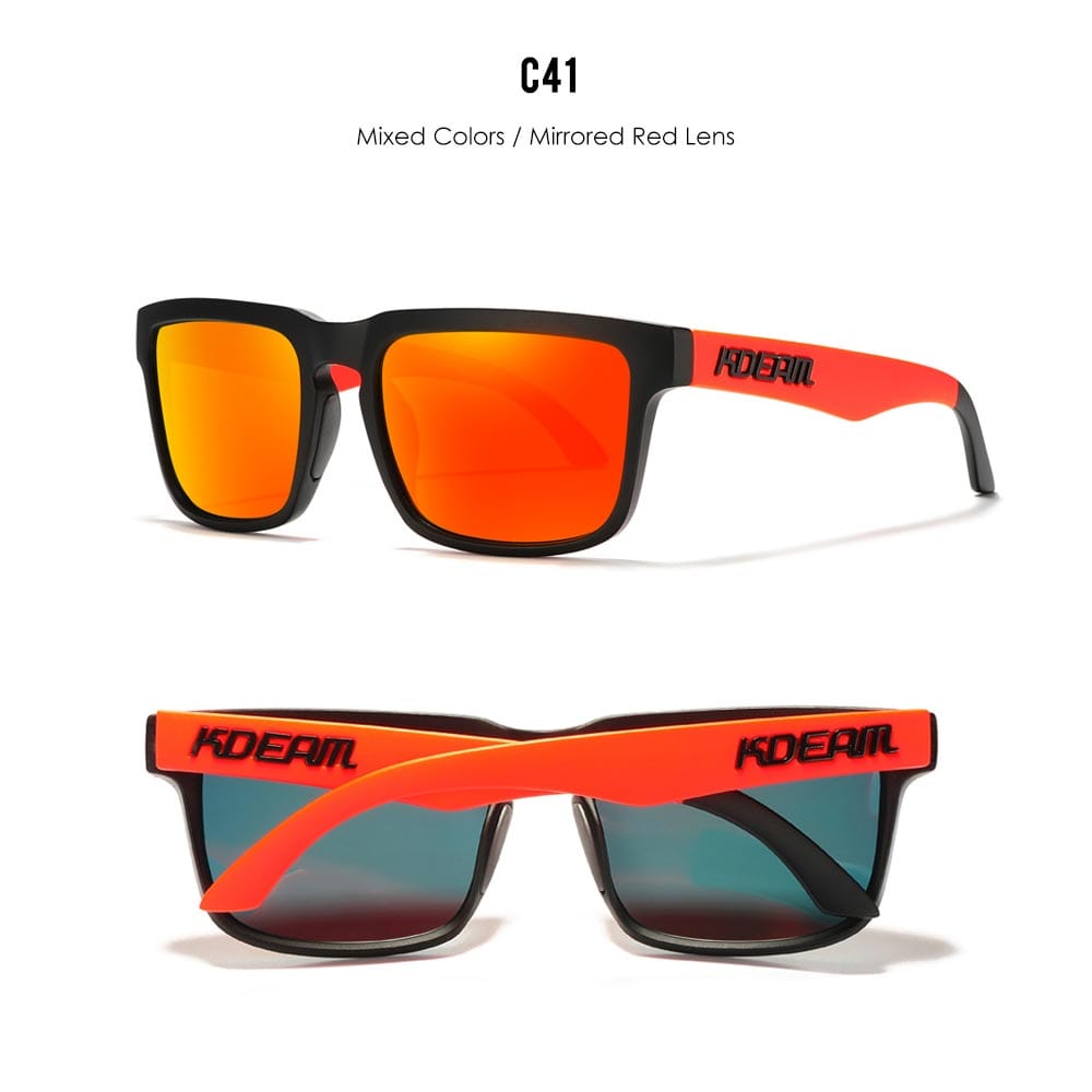 KDEAM KD332 Red Black Orange Polarized Wayfarer Sunglasses South Africa