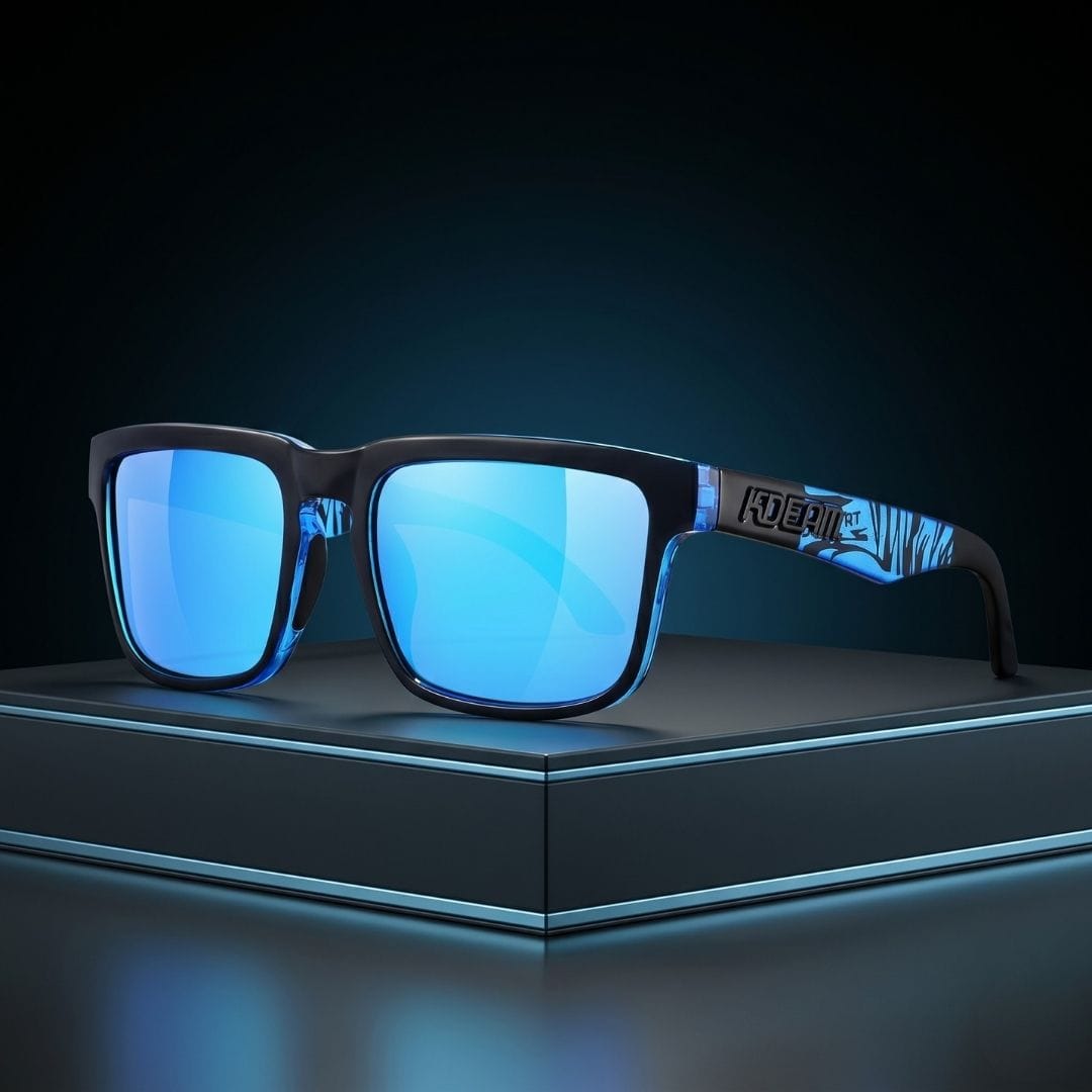 KDEAM KD332 Black Ice Blue Mixed Colors Polarized Wayfarer Sunglasses South Africa