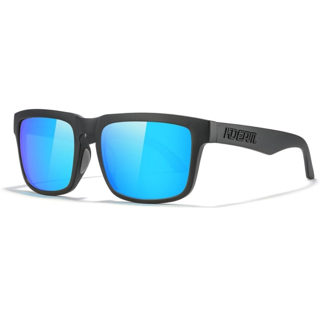 KDEAM KD332 Polarized Sunglasses (C1-B) - Classic Matte Black Frame with Mirror Ice Blue Lenses South Africa Fast Delivery