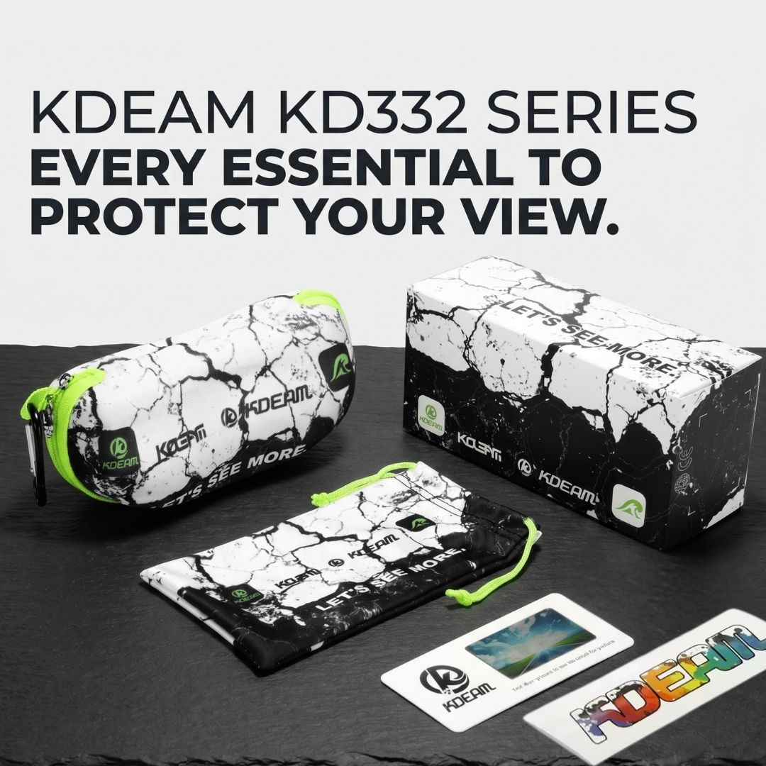 KDEAM KD332 Polarized Sunglasses (C2) - Matte Black & White Crackle Frame with Mirror Green Lenses South Africa Fast Delivery