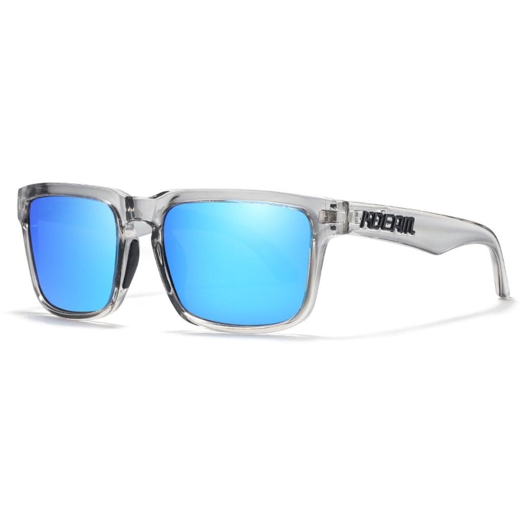 KDEAM KD332 Polarized Sunglasses (C51) - Transparent Grey Frame with Mirror Ice Blue Lenses South Africa Fast Delivery