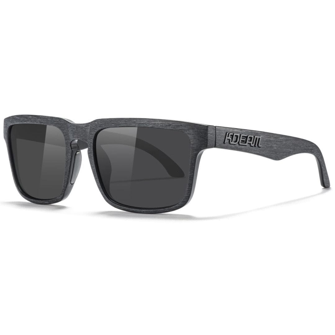 KDEAM KD332 Polarized Sunglasses (C67) - Brushed Grey Woodgrain Frame with Solid Black Lenses South Africa Fast Delivery