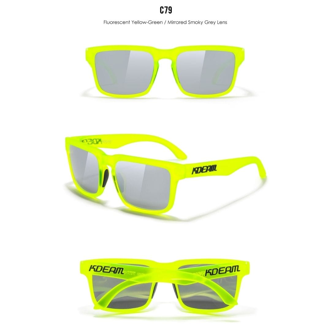 KDEAM KD332 Polarized Sunglasses (C79) - Translucent Neon Green Frame with Mirrored Silver Lenses South Africa Fast Delivery