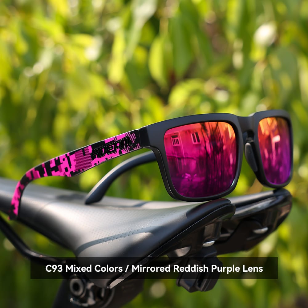 KDEAM KD332 Polarized Sunglasses (C93) - Matte Black & Pink Digital Camo Frame with Mirrored Reddish Purple Lenses South Africa Fast Delivery