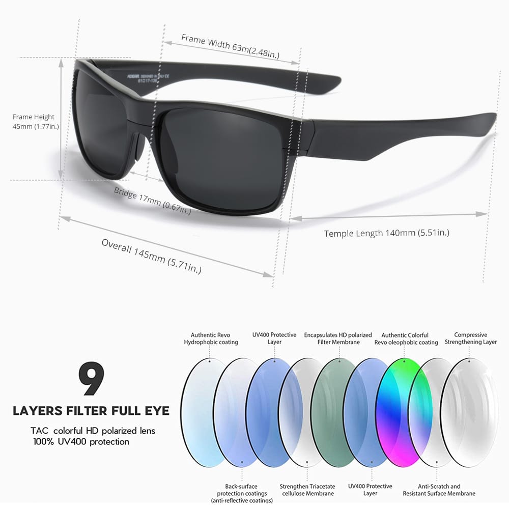 KDEAM Switchback TR90 Polarized Sunglasses (C1) South Africa Fast Delivery