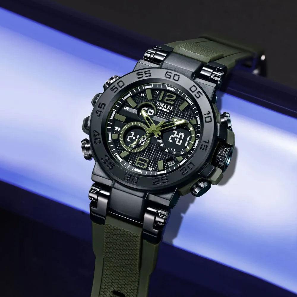 Smael 8106 Dual Display Watch - Army Green - Smael South Africa