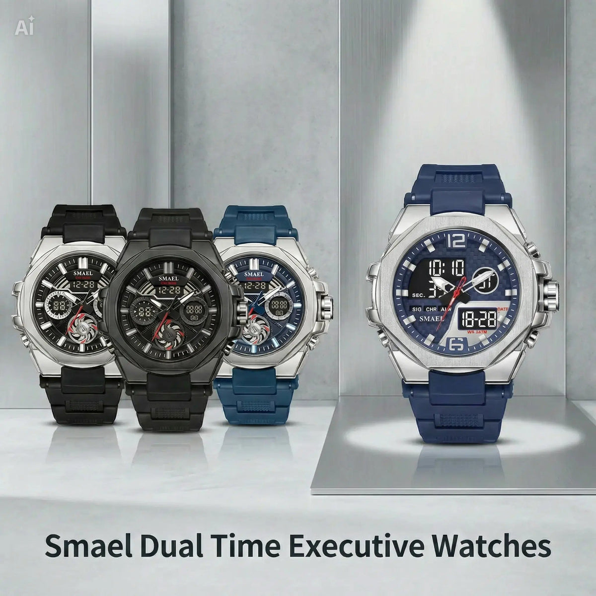 Smael Dual Time Executive Watches