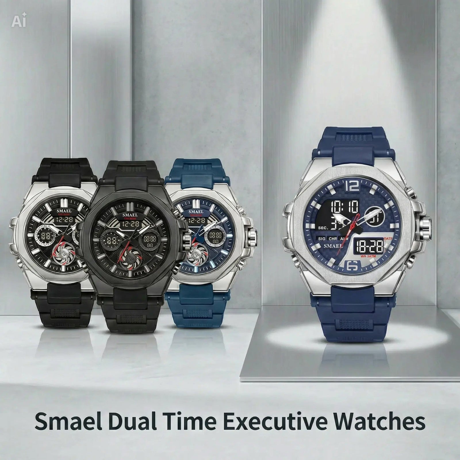 Smael Dual Time Executive Watches
