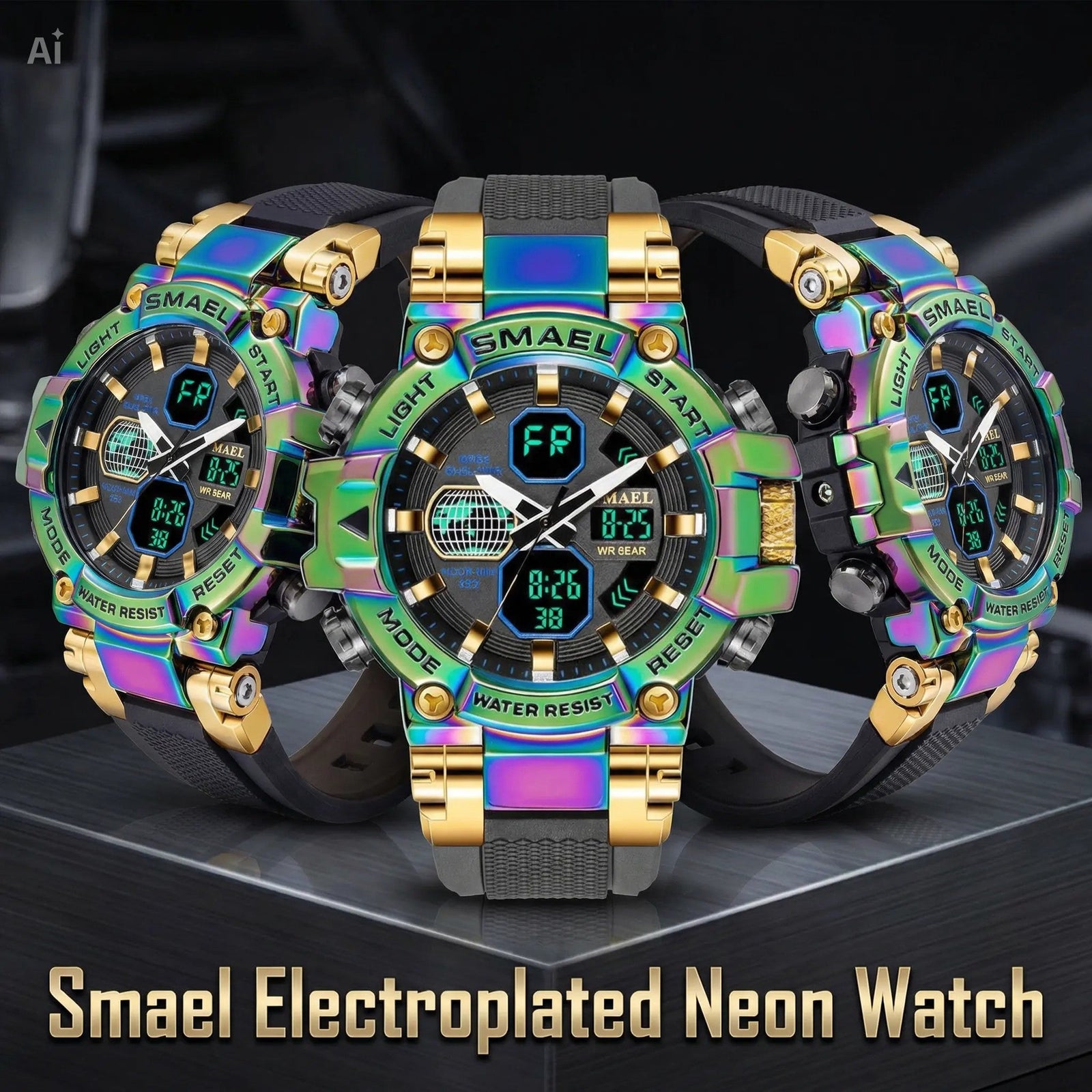 Smael 9027 Electroplated Neon Alloy Watches