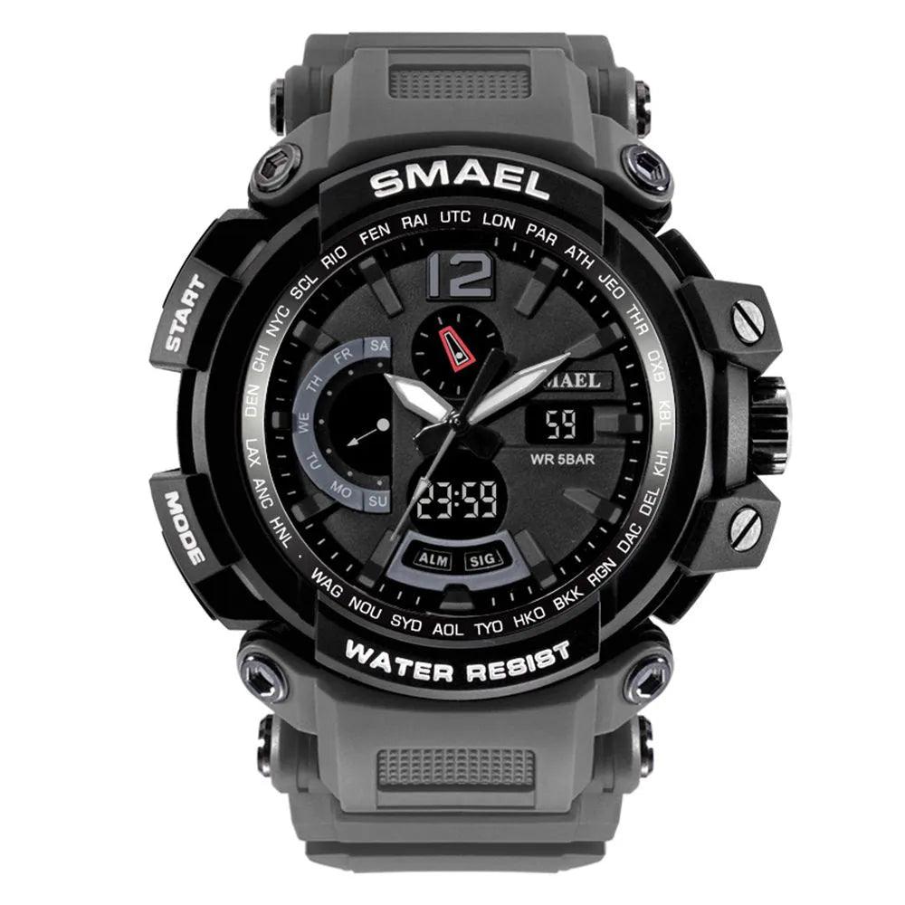 Smael 1702 Grey Dual Display Watch
