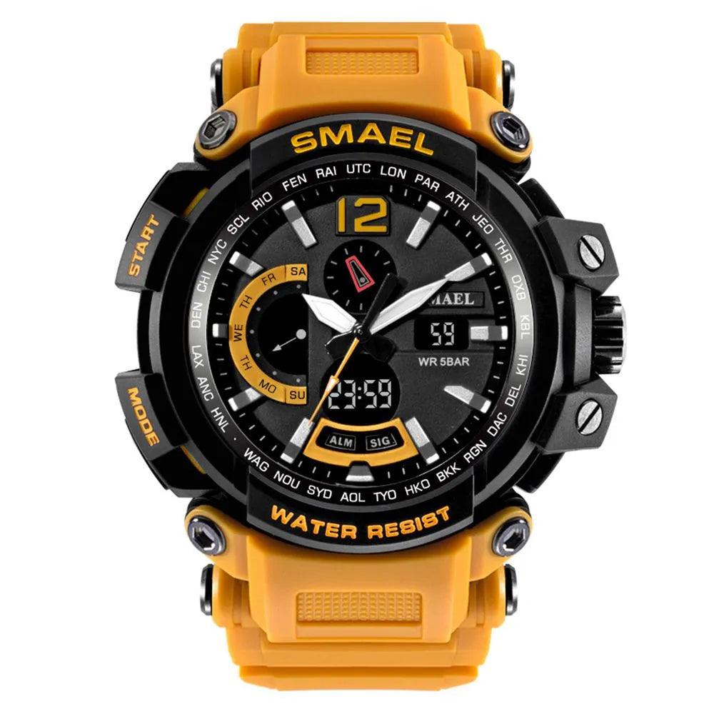 Smael 1702 Yellow Dual Display Watch