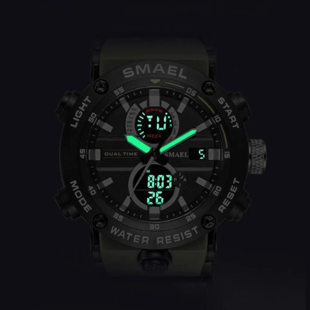 Smael 1903 Army Green Multifunction Watch