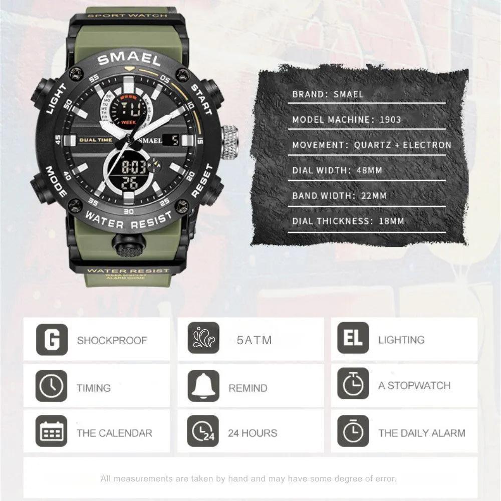 Smael 1903 Red Multifunction Watch