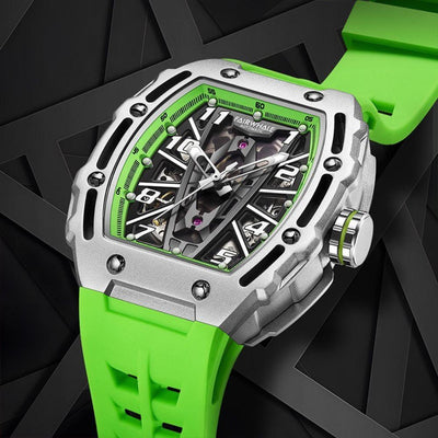 MARK FAIRWHALE SKELETON MECHANICAL WATCH - GREEN