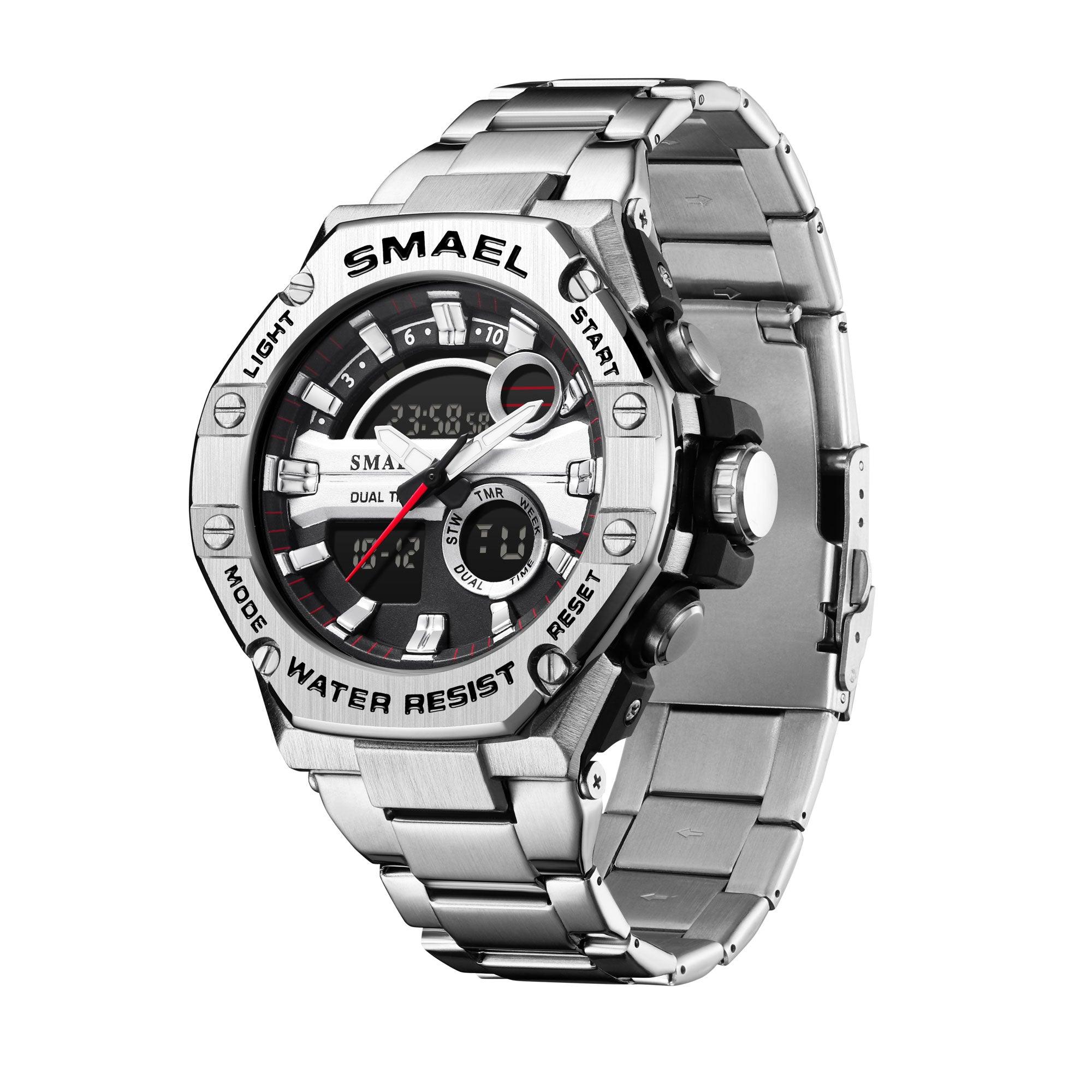 Smael 8090 Stainless Steel Watch - Silver