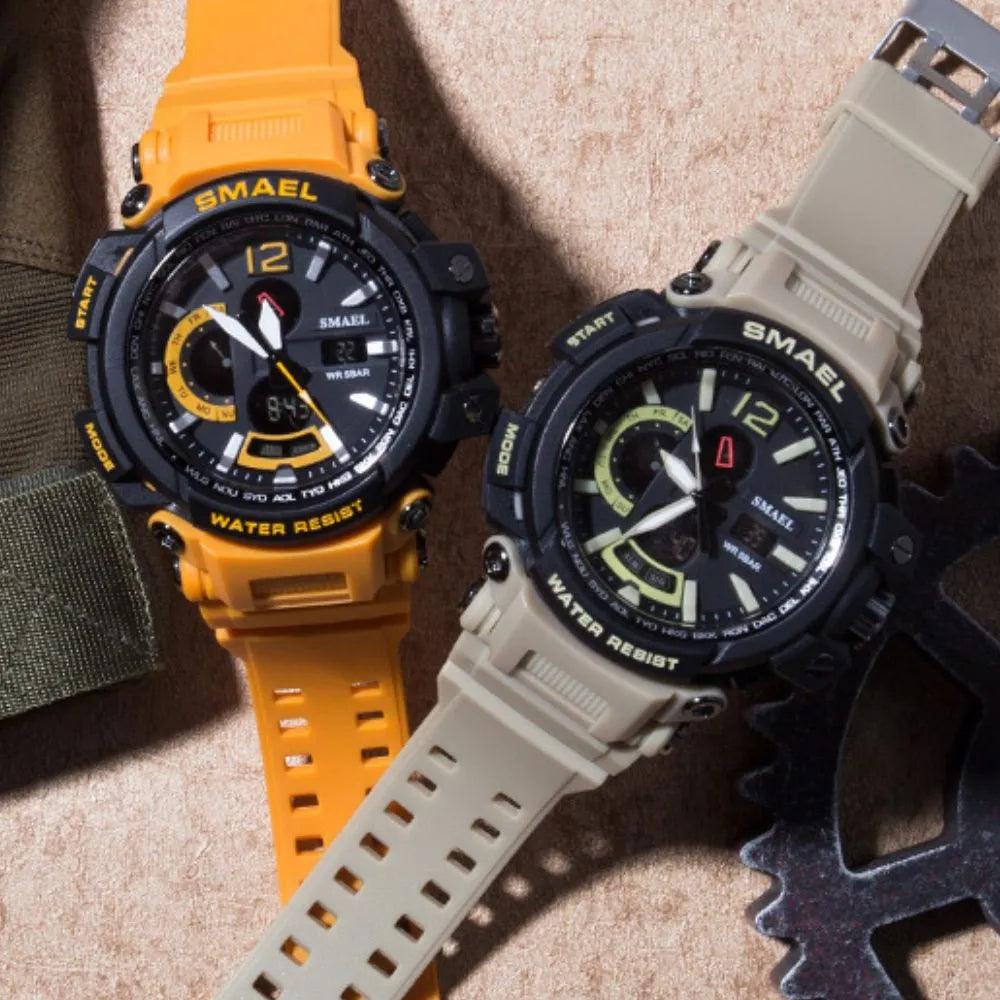 Smael 1702 Yellow Dual Display Watch