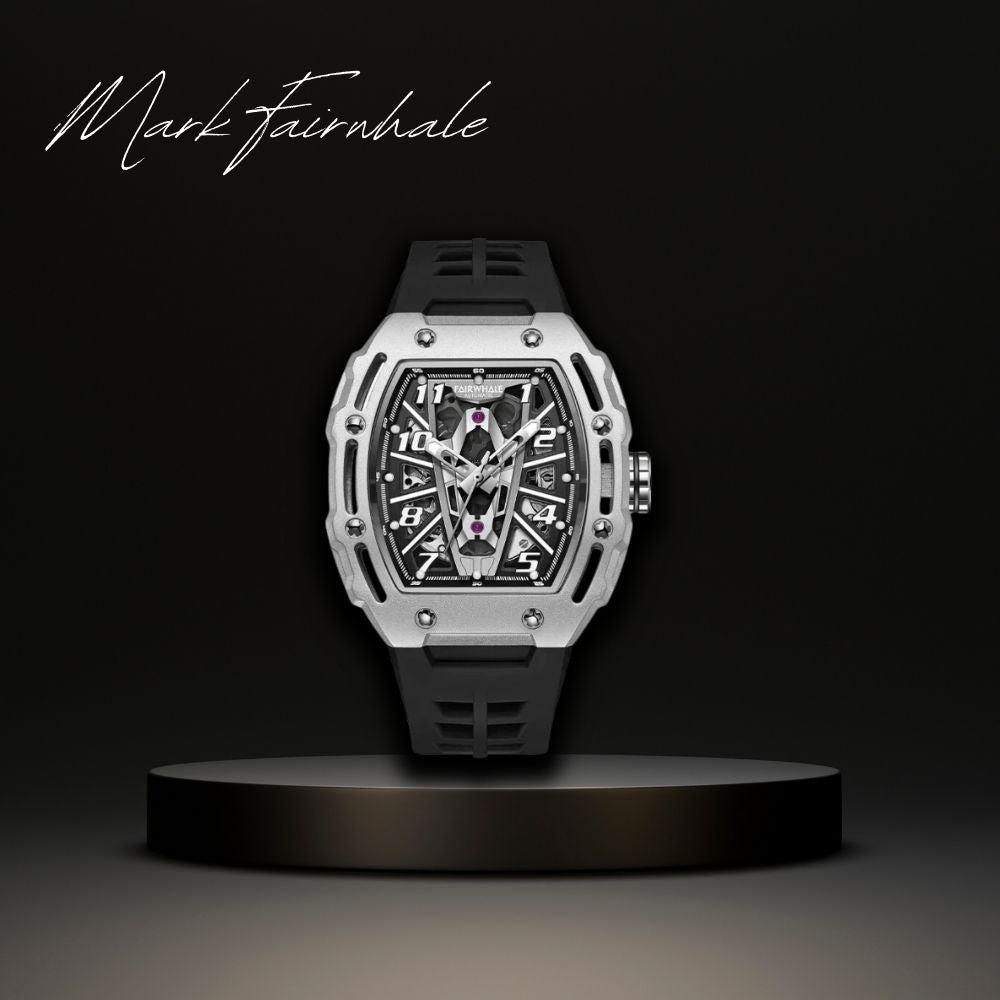 Mark Fairwhale Skeleton Mechanical Watch - Black