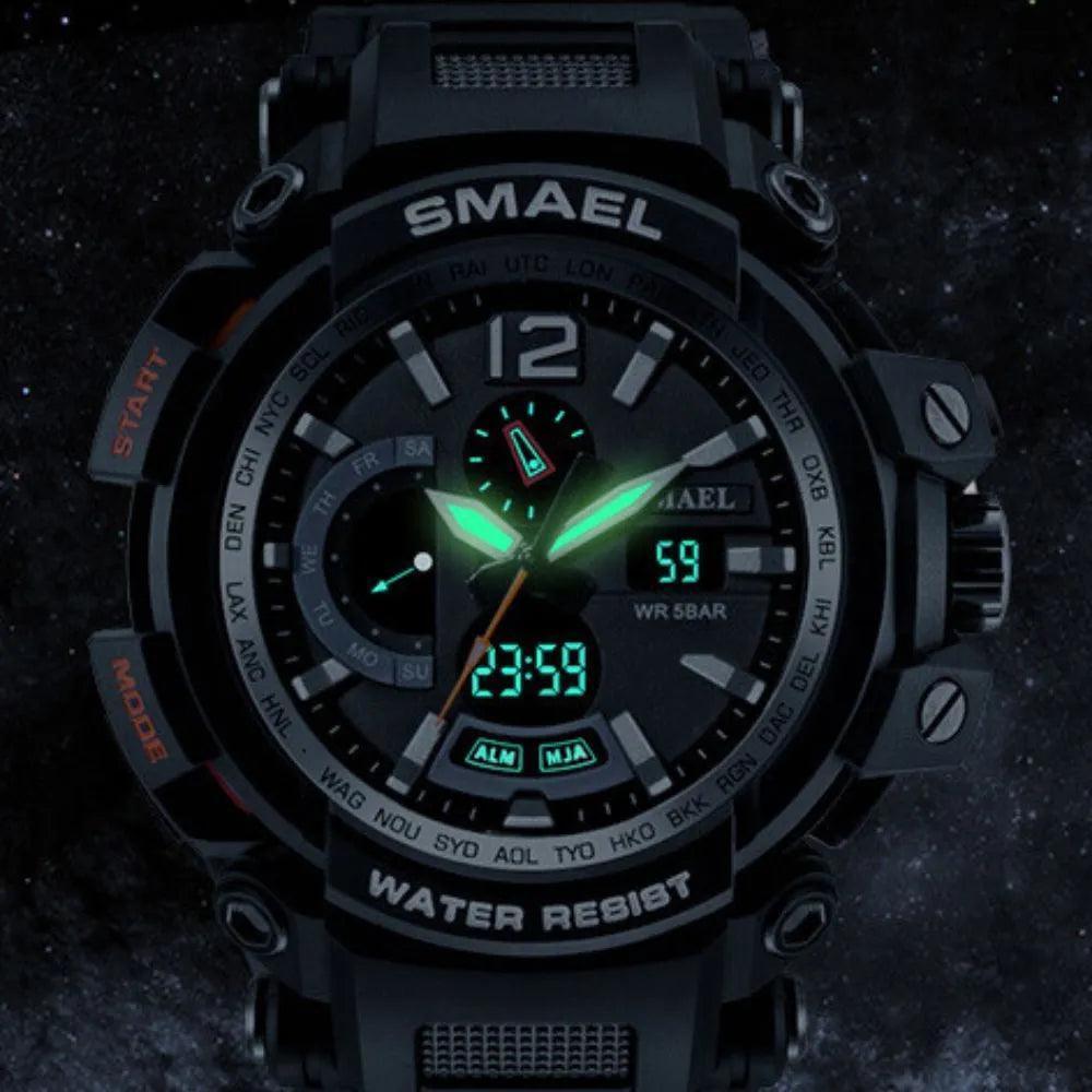 Smael 1702 Black Dual Display Watch