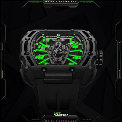MARK FAIRWHALE SKELETON MECHANICAL WATCH - GREEN