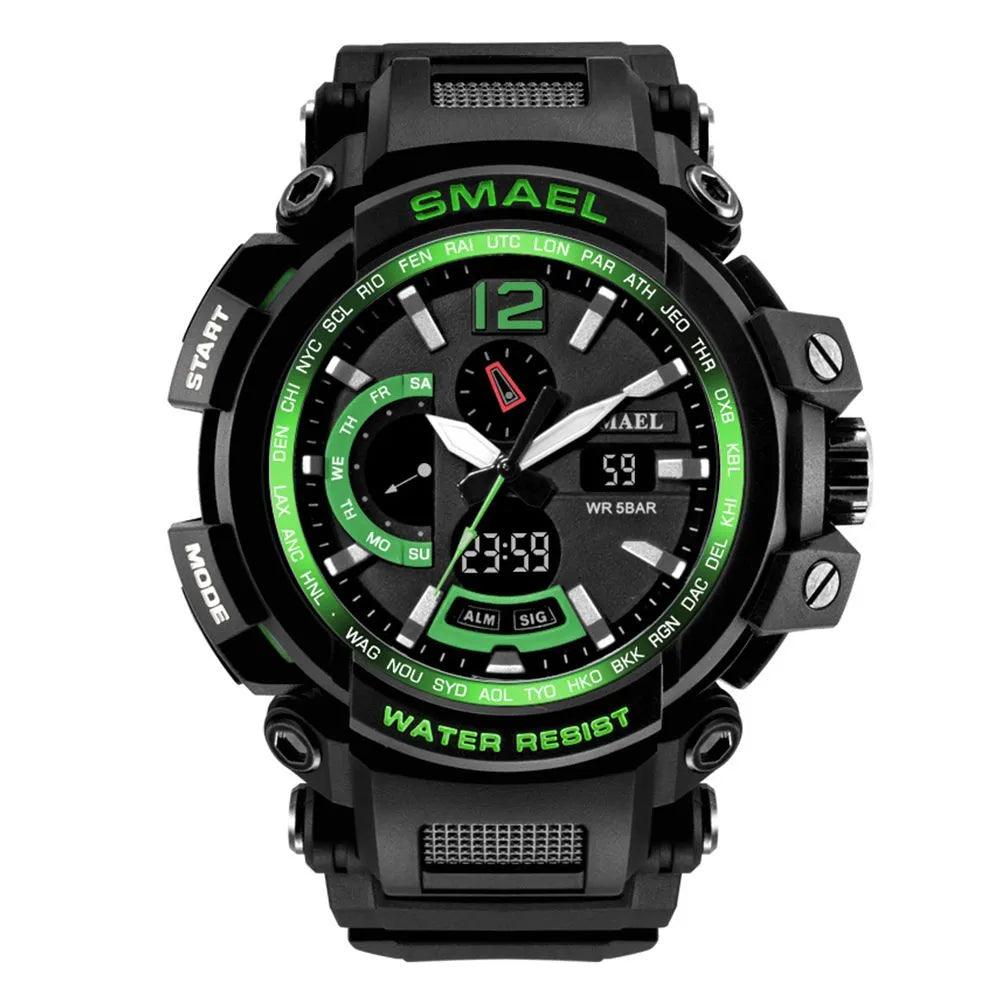 Smael 1702 Green Dual Display Watch