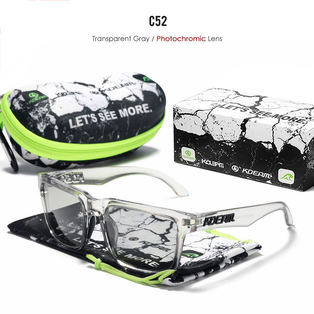Kdeam KD332 C52 Smart-Tint Photochromic Sunglasses