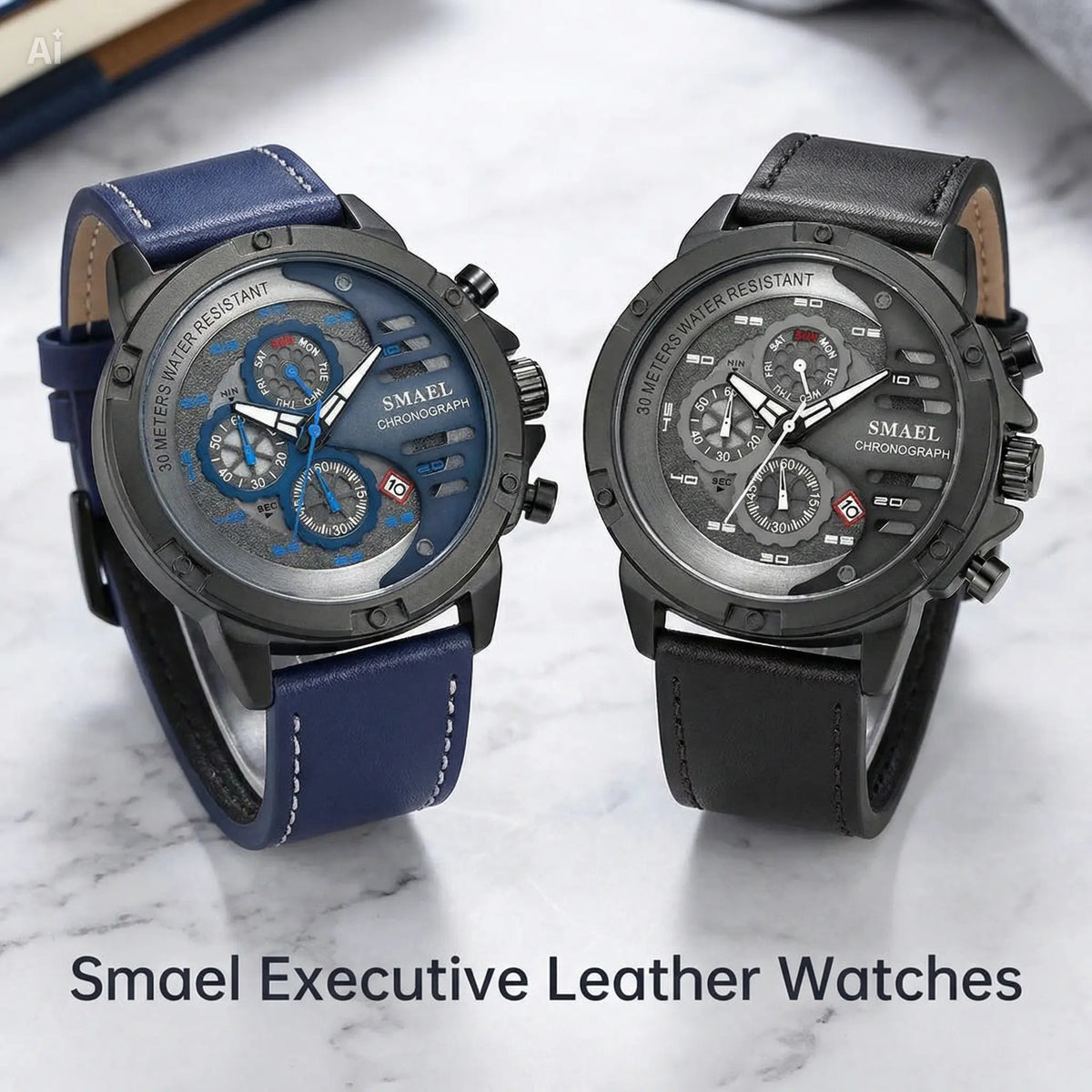 Smael Executive Leather Watches