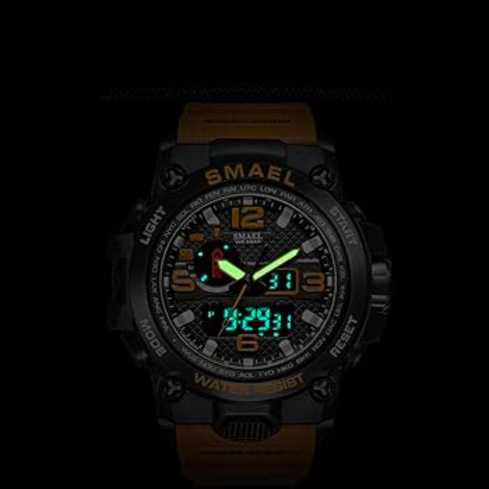 Smael 1545D Camouflage Orange Multifunctional Watch