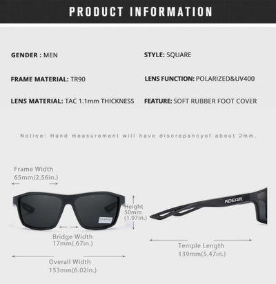 Kdeam KD0940 #C11 TR90 Polarized Sunglasses - Smael South Africa