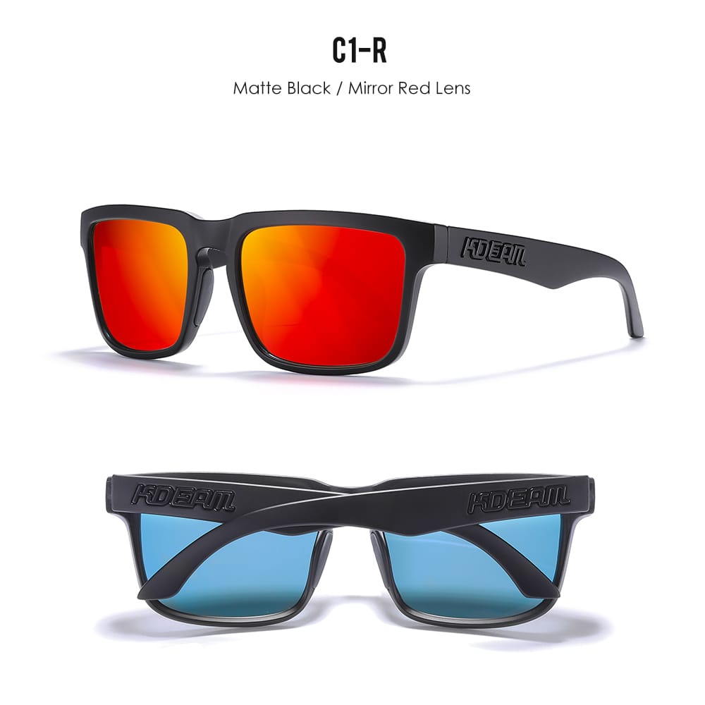 KDEAM KD332 Red Orange Black Polarized Wayfarer Sunglasses South Africa