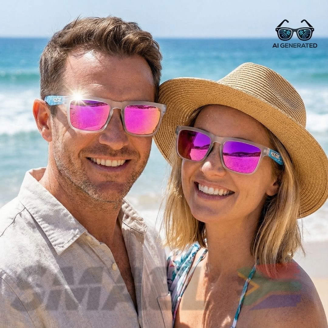 Magenta Mirrored Sunglasses | Frosted Cyan Fusion | SA Stock