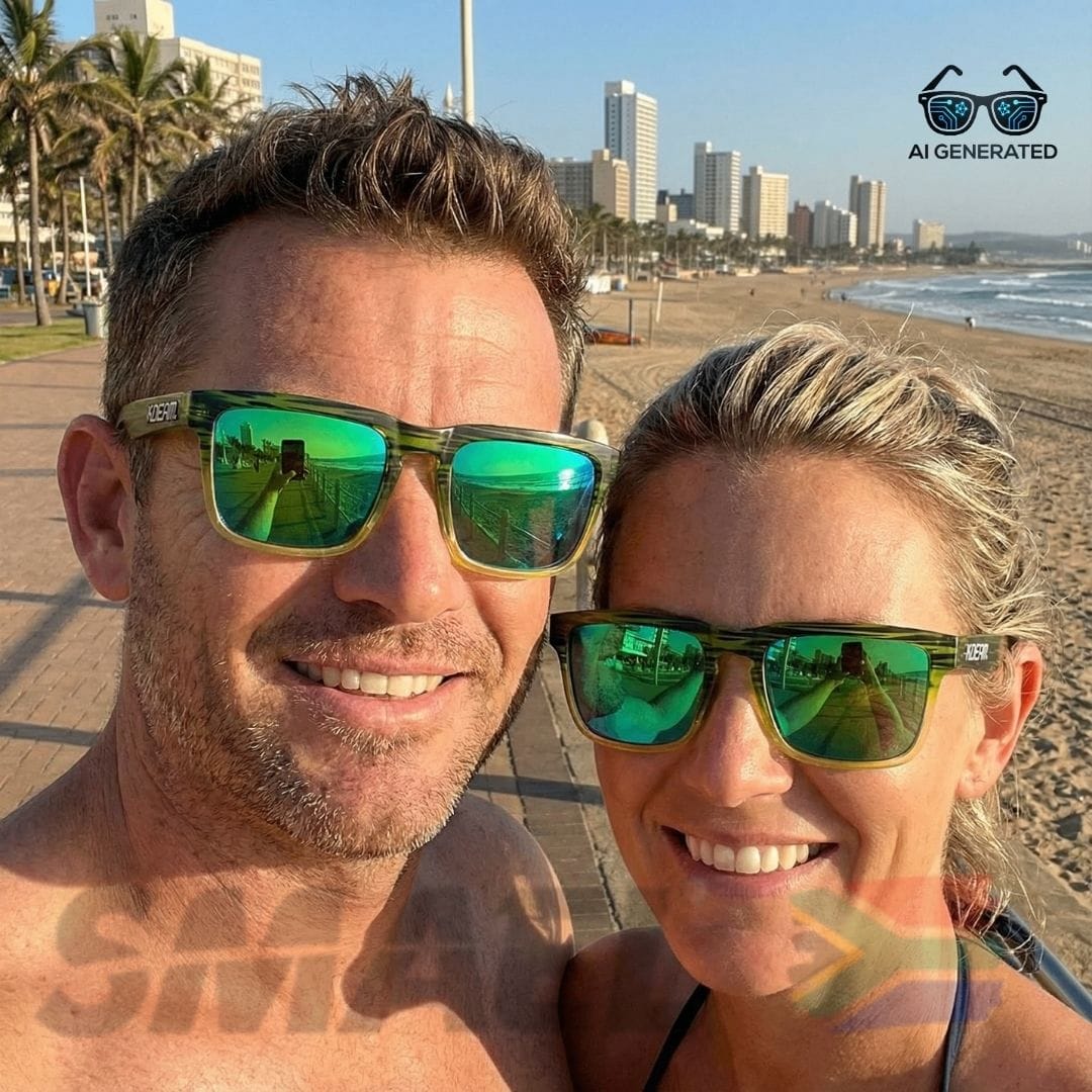 Neon Green Mirrored Sunglasses | Electric Tiger Stripe | SA Stock