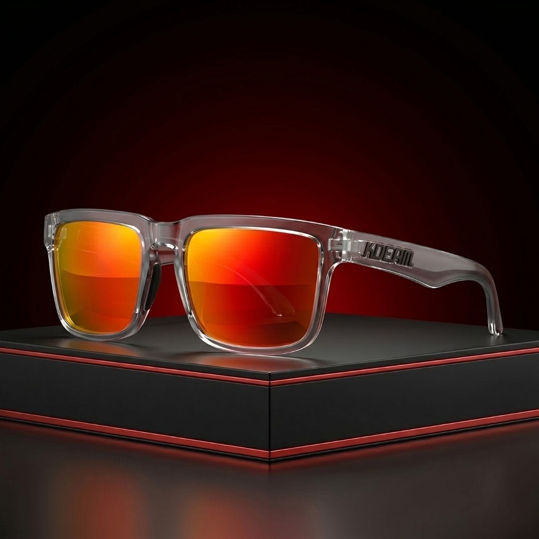 KDEAM KD332 Orange Red Silver Polarized Wayfarer Sunglasses South Africa