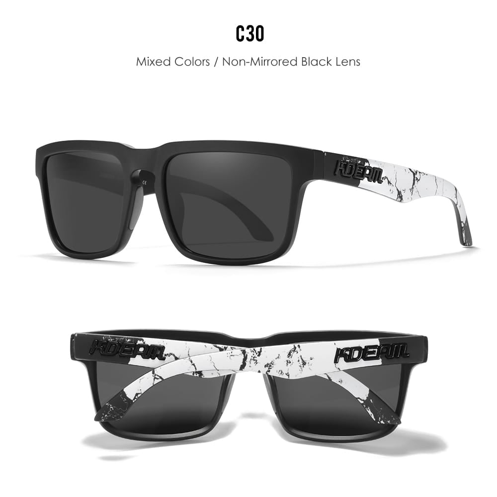 KDEAM KD332 Black White Polarized Wayfarer Sunglasses South Africa