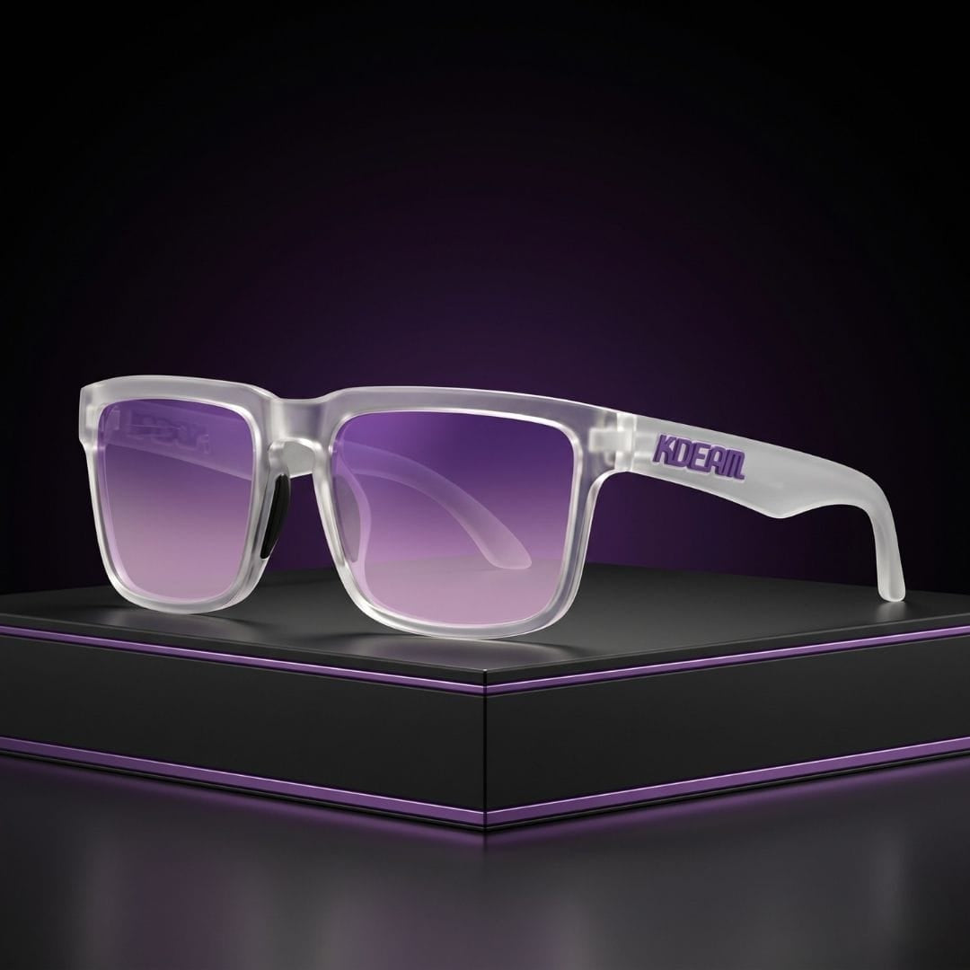 KDEAM KD332 White Translucent Violet Polarized Wayfarer Sunglasses South Africa