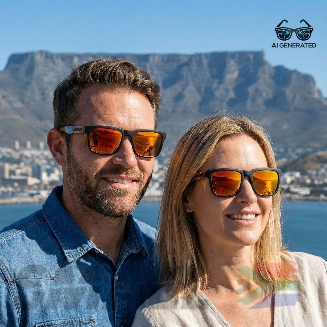 Vivid Red Mirrored Sunglasses | Tropical Artistic Performance | SA