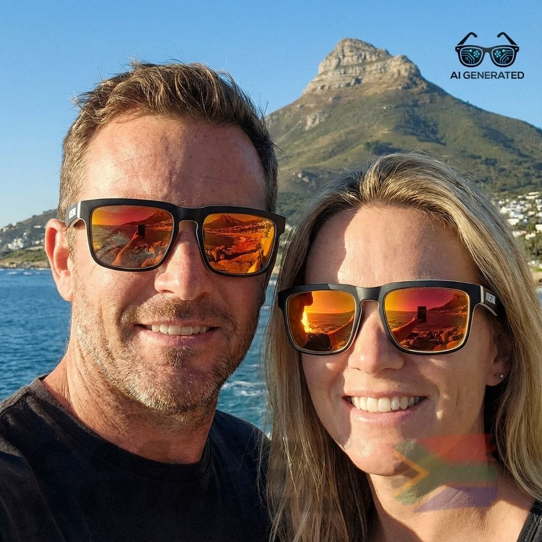 Red Mirrored Sunglasses | Black & White Performance Gear | SA