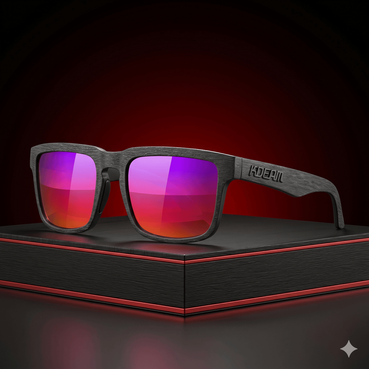 KDEAM KD332 Black Gray Violet Polarized Wayfarer Sunglasses South Africa
