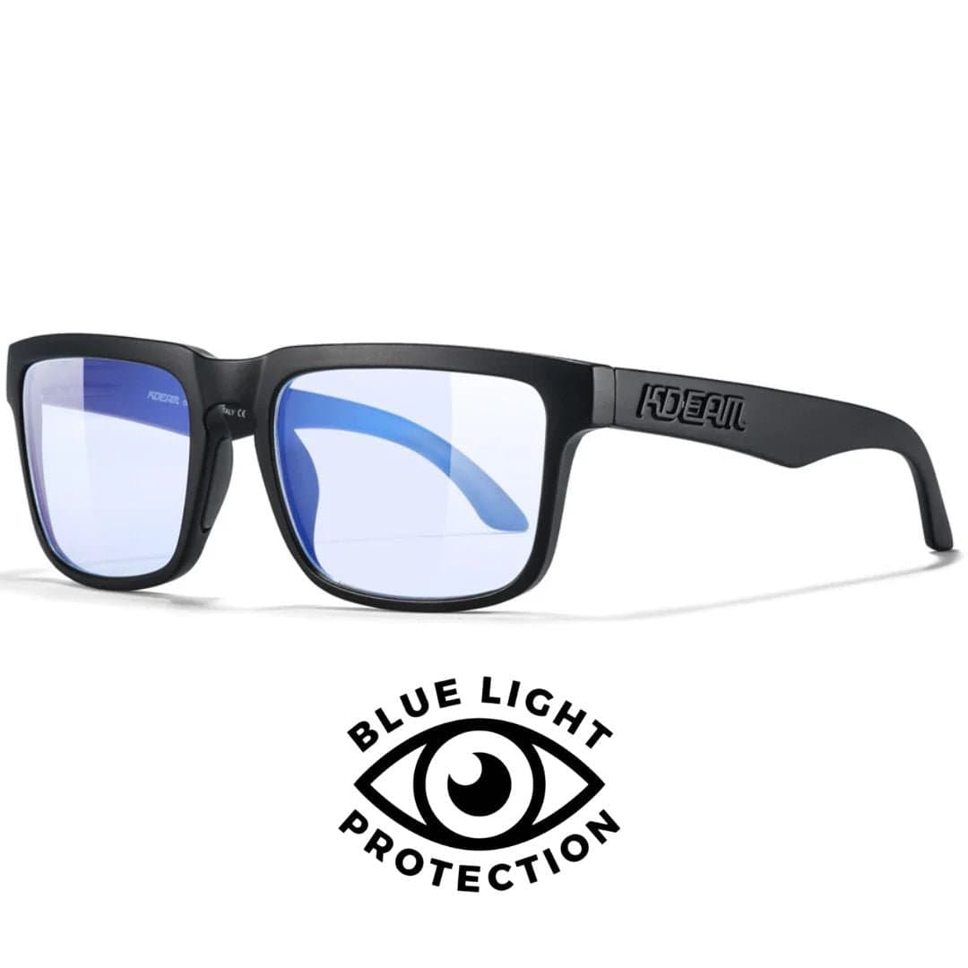 KDEAM KD332 Polarized Glasses (C57) - Matte Black Frame with Clear Anti Blue-Light Lenses South Africa Fast Delivery