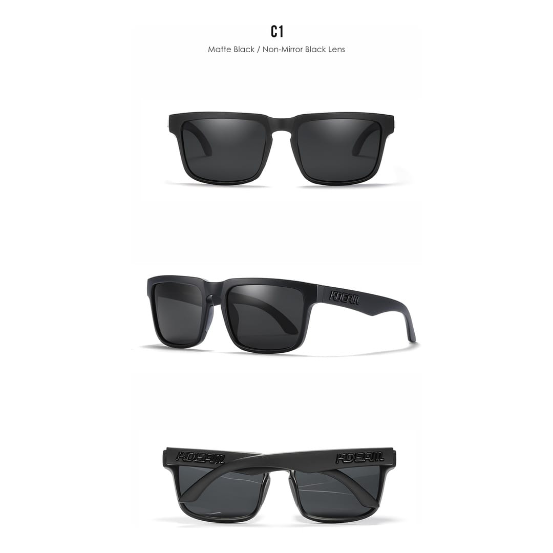 KDEAM KD332 Polarized Sunglasses (C1) - Classic Matte Black Frame with Solid Black Lenses South Africa Fast Delivery
