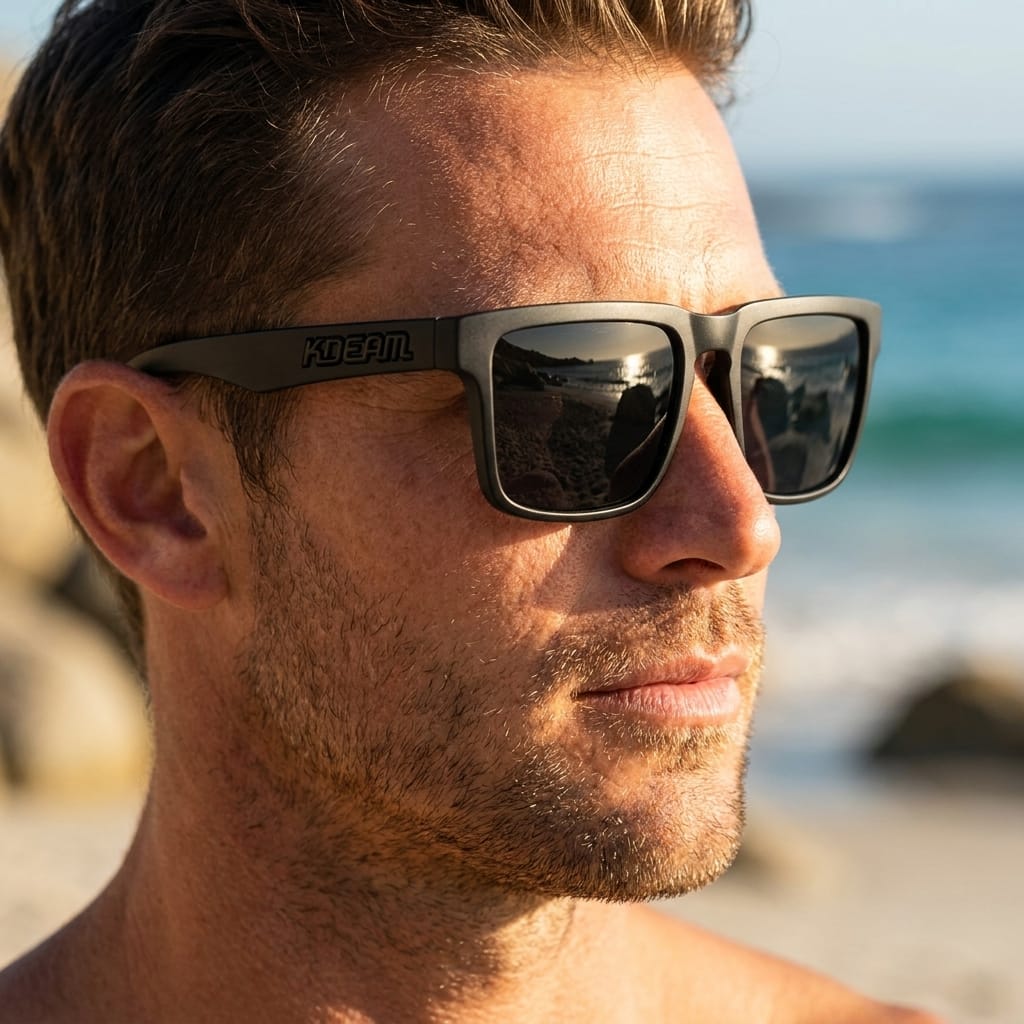 KDEAM KD332 Polarized Sunglasses (C1) - Classic Matte Black Frame with Solid Black Lenses South Africa Fast Delivery